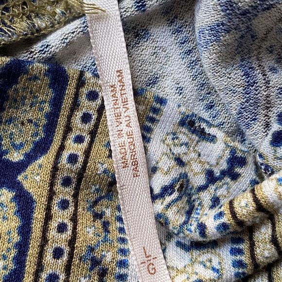 FREE PEOPLE Donatella Mock Neck Puff Shoulder Sleeve Size Large - Picture 7 of 13